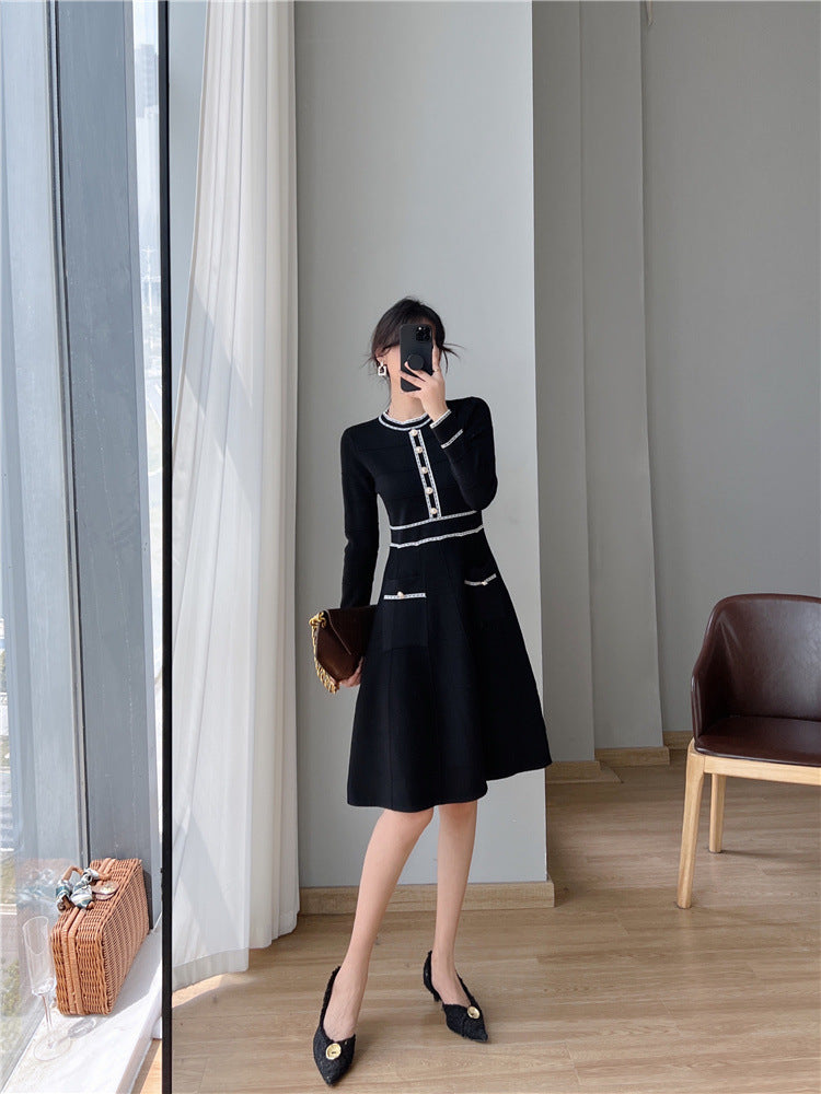 Slim Fit Slimming Temperament Classic Style Knitted Dress For Women