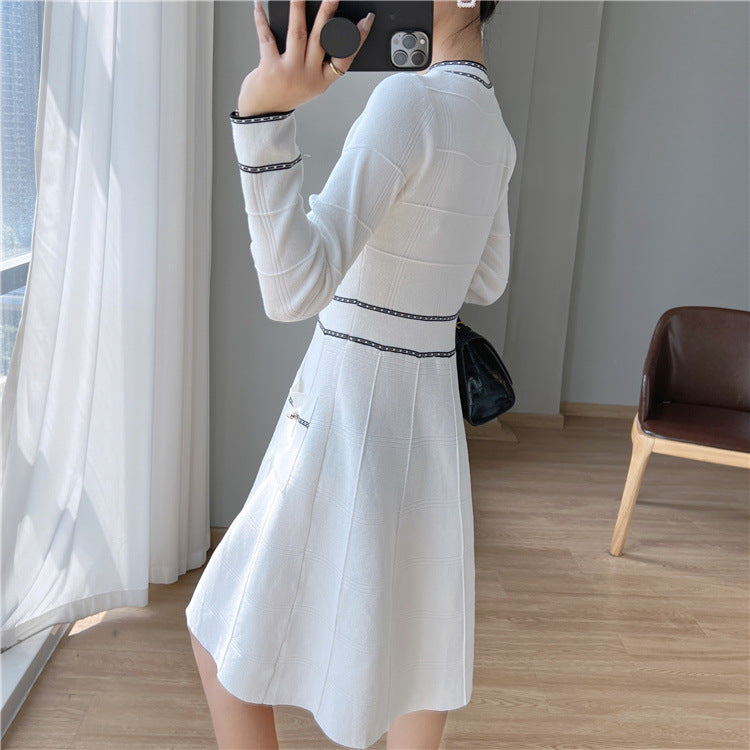 Slim Fit Slimming Temperament Classic Style Knitted Dress For Women