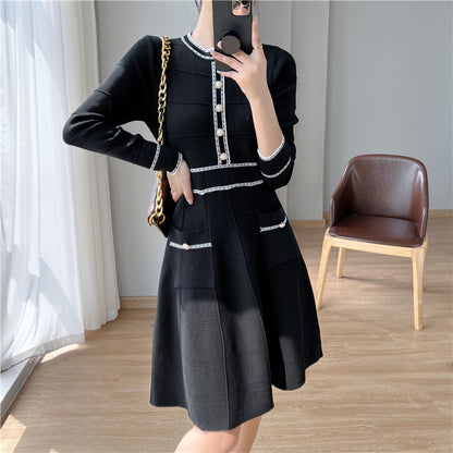 Slim Fit Slimming Temperament Classic Style Knitted Dress For Women