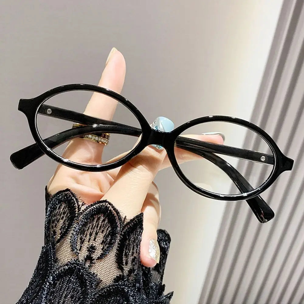 Retro Oval Frame Glasses Women