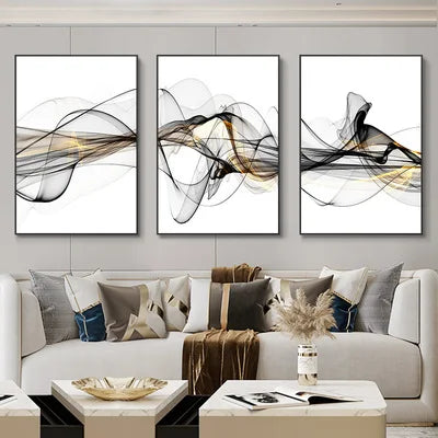 Nordic Luxury Ribbon Abstract Landscape Wall Art