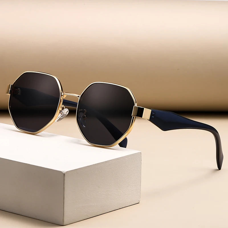 Sunglasses Women Fashion Polygonal Metal Frame