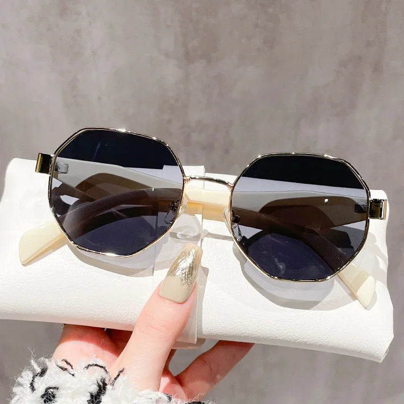 Sunglasses Women Fashion Polygonal Metal Frame