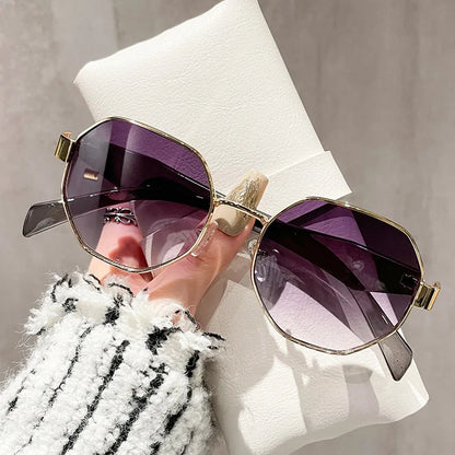 Sunglasses Women Fashion Polygonal Metal Frame