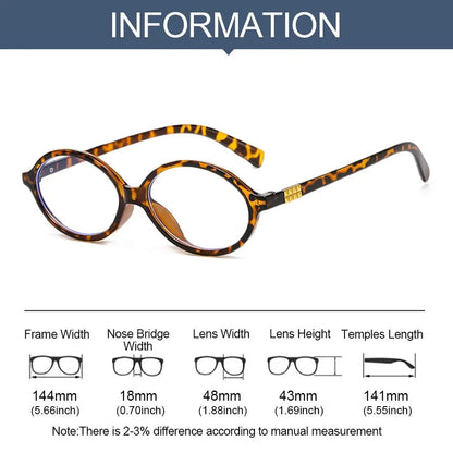 Retro Oval Frame Glasses Women