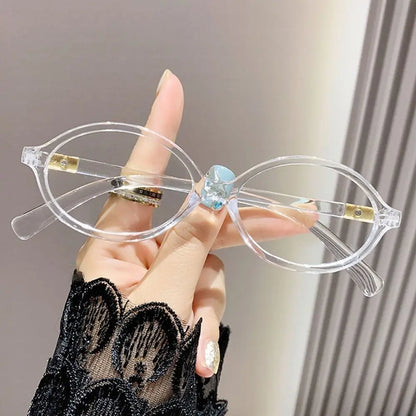 Retro Oval Frame Glasses Women