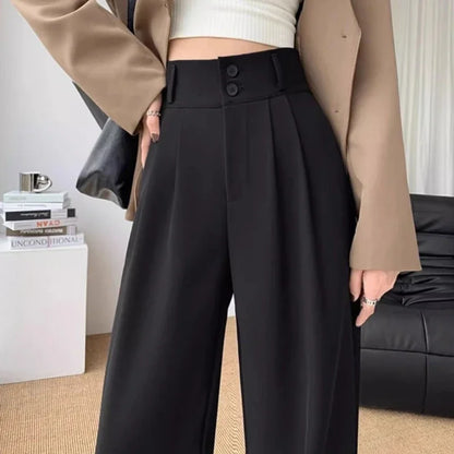 Elegant Wide Leg Pants Women Korean Style