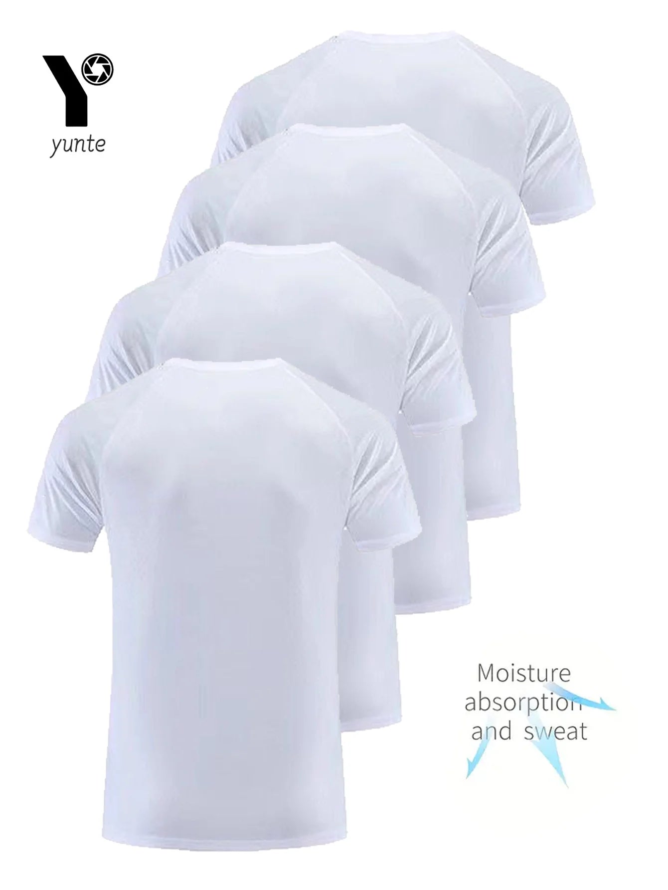 Round Neck T-Shirt 4-Pack White Ultra-Light Men's