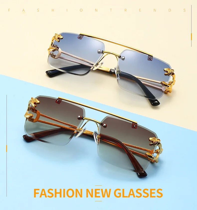 Luxury Square Sunglasses for Man Woman