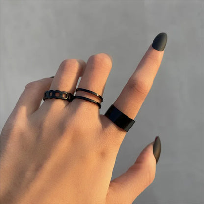 Silver Color Crystal Rings Set for Women