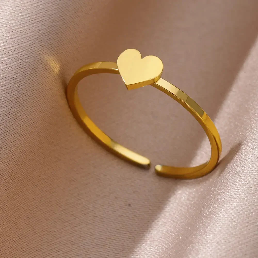 Stainless Steel Rings for Women Aesthetic Heart