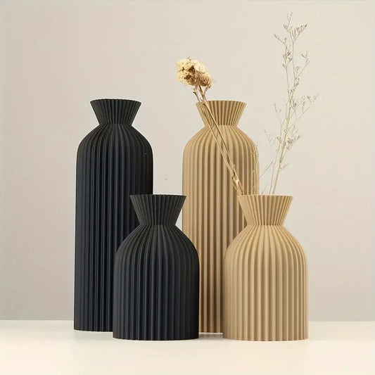 Elegant Black Plastic Vase for Home