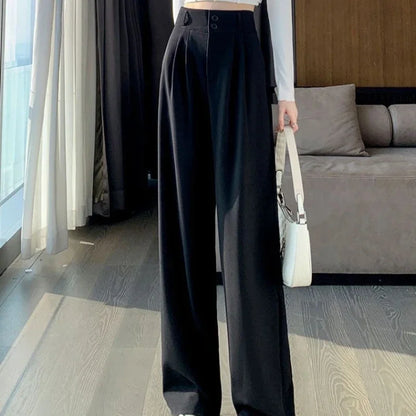 Elegant Wide Leg Pants Women Korean Style