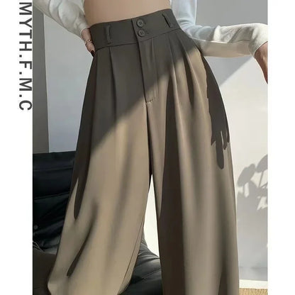 Elegant Wide Leg Pants Women Korean Style