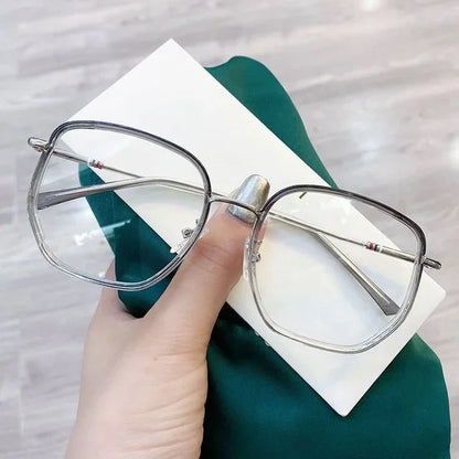 Blue Blocking Glasses Girl Retro Green Frame