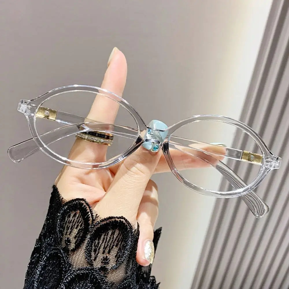 Retro Oval Frame Glasses Women