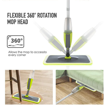 Spray Mop Broom Set Magic Flat Mops for Floor Home Cleaning Tool Brooms Household With Reusable Microfiber Pads Rotating Mop