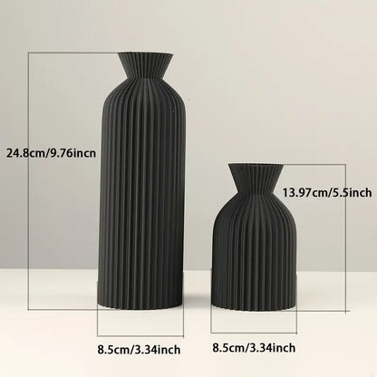 Elegant Black Plastic Vase for Home