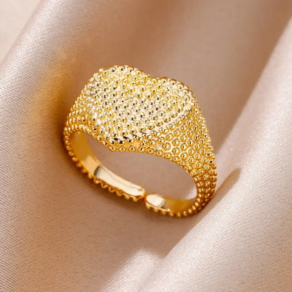 Stainless Steel Rings for Women Aesthetic Heart