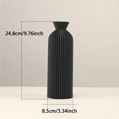 Elegant Black Plastic Vase for Home