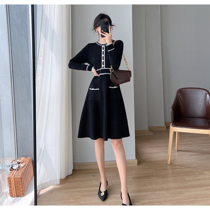 Slim Fit Slimming Temperament Classic Style Knitted Dress For Women